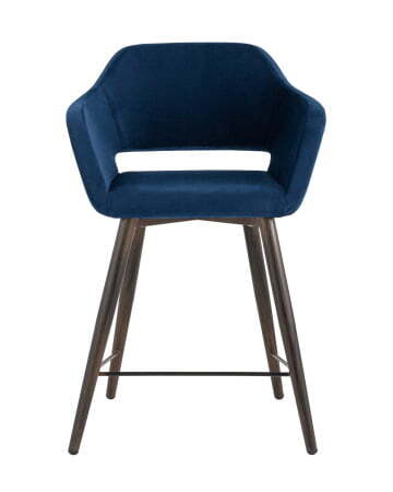Стул полубарный Саймон велюр тёмно-синий (Стул полубарный Саймон темно-синий)