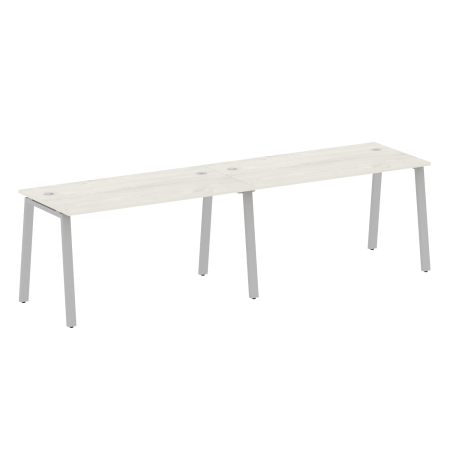 Рабочая станция на 2 рабочих места на А-образном м/к Metal System Style БА.СМ-2.3 2800x720x750 (Дуб наварра/Серый металл)