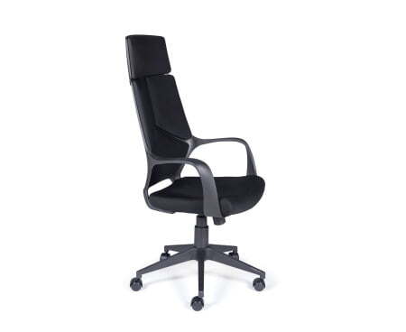 Кресло офисное / IQ / (full black) черный пластик / черная ткань (Черный)
