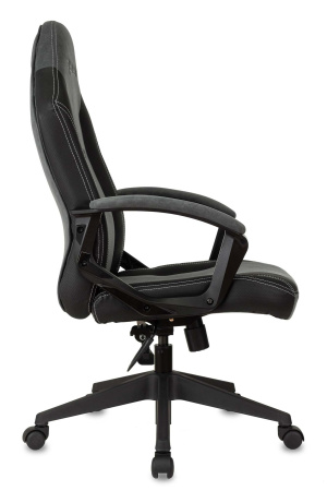 Кресло игровое Zombie Hero серый ткань/эко.кожа крестов. пластик (Серый)