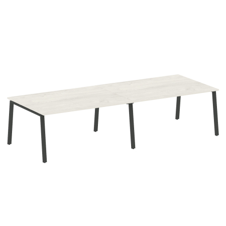 Стол для переговоров (2 столешницы) на А-образном м/к Metal System Style БА.ПРГ-2.4 3200x1235x750 (Дуб наварра/Антрацит металл)