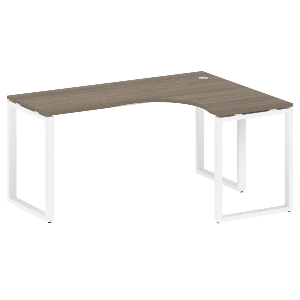 Стол криволинейный правый Metal System Style БО.СА-4 R 1600x1200x750 (Вяз/Белый металл)