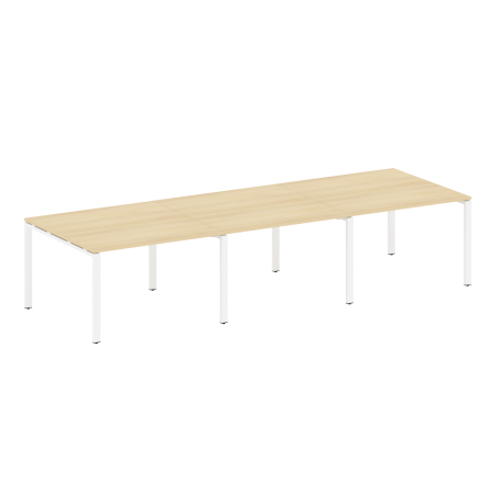 Переговорный стол 3 столешницы Metal System Style БП.ПРГ-3.2 3600x1235x750 (Акация/Белый металл)