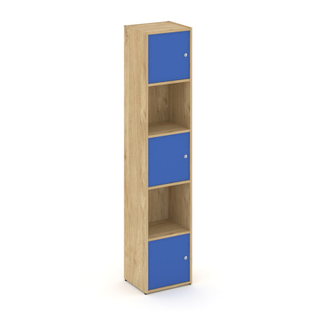 Стеллаж Locker Plus LK.K-007 408x350x1983 (Тиквуд Светлый | Синий)