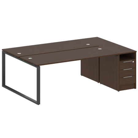 Рабочая станция Metal System Style БО.РС-СТП-2.5 2212x1475x750 (Венге Цаво/Антрацит металл)