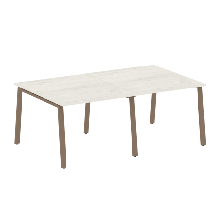 Стол для переговоров (2 столешницы) на А-образном м/к Metal System Style БА.ПРГ-2.1 2000x1235x750 (Дуб наварра/Мокко металл)