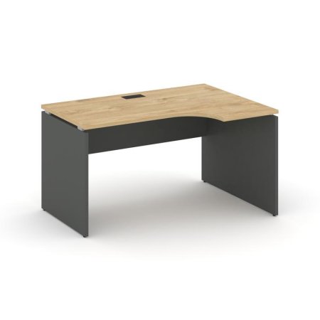 Стол рабочий эргономичный SN-D.SPA-021(R) (1380х800/980х750) (Тиквуд Светлый/Антрацит)