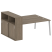 Рабочая станция с шкафом-купе на А-образном м/к Metal System Style БА.РС-СШК-2.4 Т 2010x1475x1098 (Дуб наварра/Серый металл)