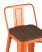 Стул полубарный TOLIX WOOD со спинкой оранжевый глянцевый (Стул полубарный Tolix оранжевый)
