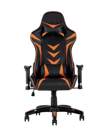 Кресло игровое TopChairs Corvette оранжевое (Геймерское кресло Corvette черный, оранжевый)