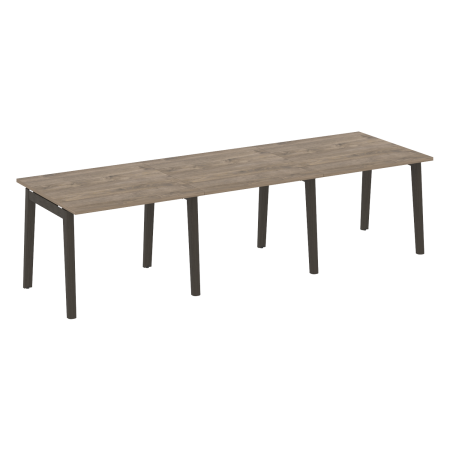 Стол переговорный на деревянных опорах Onix Wood OW.PRG-3.1 2940x980x750 (Тиквуд Темный/Дуб Темный)