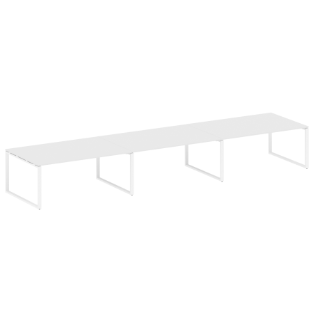 Переговорный стол 3 столешницы Metal System Style БО.ПРГ-3.5 5400x1235x750 (Белый/Белый металл)