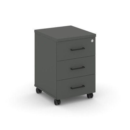 Тумба мобильная 3 ящика стандартные колеса SN.TM-002 (416х460х611) (Антрацит)