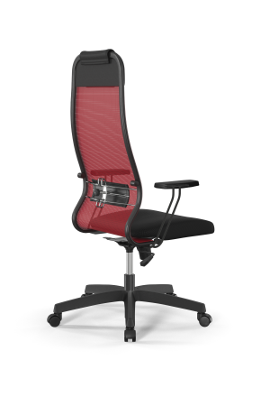 Кресло для руководителя Метта Sit 10 B1-111T - X2+UMF(X1) /Ub00/Wh00/T1bp-b(M09.B02.G15.W01) (Красный | Черный)