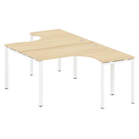 Рабочая станция криволинейная Metal System Style БП.РАС-СА-2.3 1400x2435x750 (Акация/Белый металл)