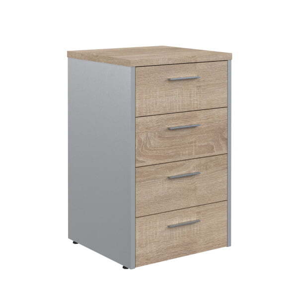 Тумба приставная Offix-new OLC 4D.1 465x450x750 (Дуб Сонома светлый/металлик)