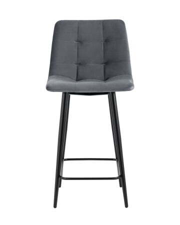 Стул полубарный Джанго велюр тёмно-серый высота сиденья 60 см (Стул полубарный Джанго темно-серый)