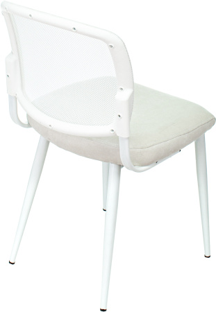 Стул для кухни KF-8W сетка/ткань белый металл белый на ножках (KF-8W/WHITE) (Белый)