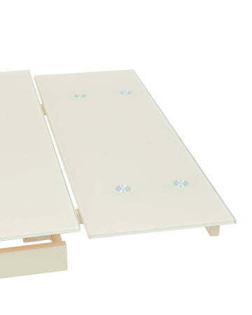 Стол обеденный Верона раскладной 160-220*90 глянцевый бежевый (Стол обеденный Верона бежевый)