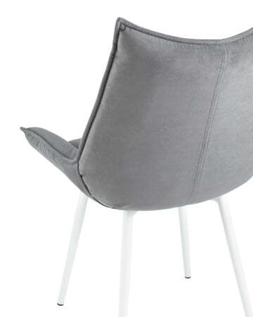 Стул Осло велюр серый белые ножки (Стул Осло серый)