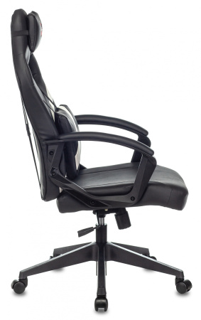 Кресло игровое Zombie DRIVER черный/белый эко.кожа с подголов. крестов. пластик (Черный | Белый)