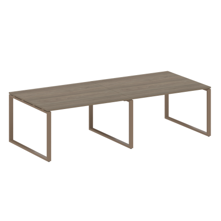 Переговорный стол 2 столешницы Metal System Style БО.ПРГ-2.3 2800x1235x750 (Вяз/Мокко металл)