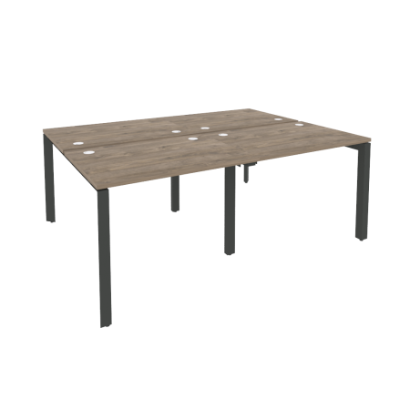 Рабочая станция на П-образном м/к Onix O.MP-D.RS-4.1.7 1960x1475x750 (Тиквуд Темный/Черный металл)
