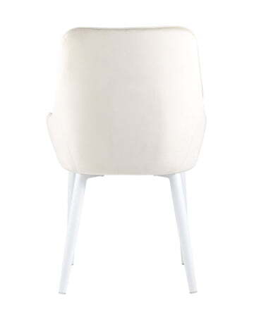 Стул Диана велюр кремовый ножки белые (Стул Диана кремовый)