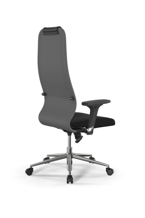 Кресло для руководителя Метта Sit 8 B1-10D - UMF(X1) /Uh02/Wh00/D02P(M09.B23.G18.W01) (Светло-серый | Черный)
