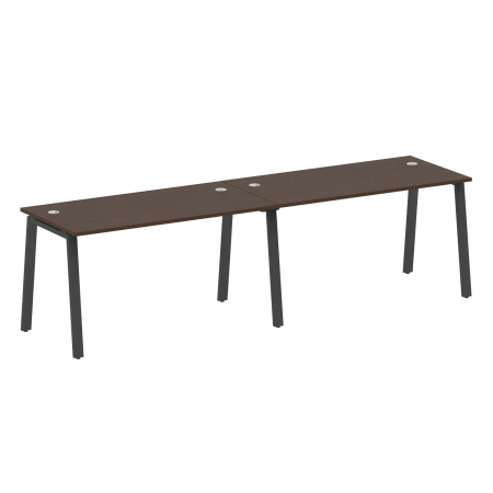 Рабочая станция на 2 рабочих места на А-образном м/к Metal System Style БА.СМ-2.3 2800x720x750 (Венге Цаво/Антрацит металл)