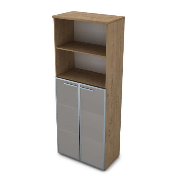9Ш.005.15 Шкаф высокий со стеклом и открытой полкой (800x450x2045) (Teakwood) 9Ш.005.15 Шкаф высокий со стеклом и открытой полкой (800x450x2045) (Teakwood)