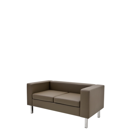 Диван офисный Маэстро (V-800) 2-х местный с подлокотниками (Коричневый)