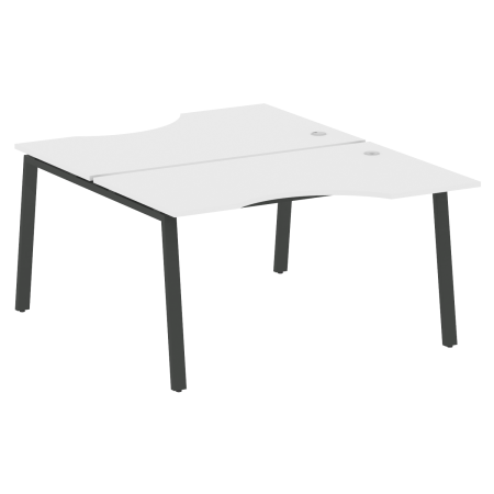 Рабочая станция криволинейная Metal System Style БА.РАС-СА-2.2 1400x1835x750 (Белый/Антрацит металл)