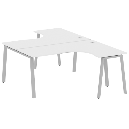 Рабочая станция криволинейная Metal System Style БА.РАС-СА-2.4 1600x2435x750 (Белый/Серый металл)
