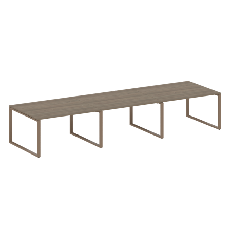 Переговорный стол 3 столешницы Metal System Style БО.ПРГ-3.3 4200x1235x750 (Вяз/Мокко металл)