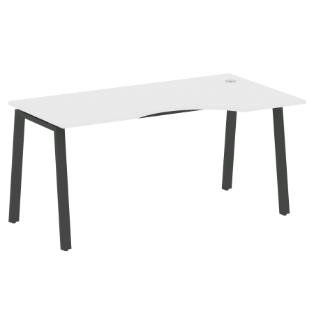 Стол криволинейный правый Metal System Style БА.СА-1 Пр 1600x900x750 (Белый/Антрацит металл)