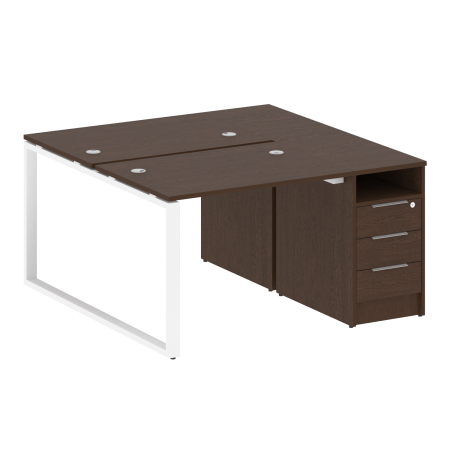 Рабочая станция Metal System Style БО.РС-СТП-2.1 1412x1475x750 (Венге Цаво/Белый металл)