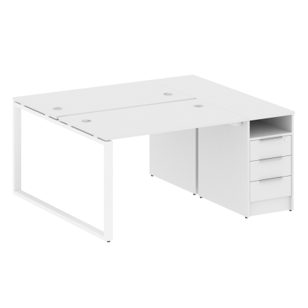 Рабочая станция Metal System Style БО.РС-СТП-2.2 1612x1475x750 (Белый/Белый металл)