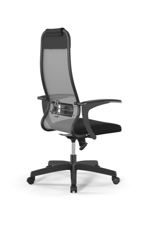 Кресло для руководителя Метта Sit 10 B1-111U - X2+UMF(X1) /Ub00/Wh00/U0mL-b(M09.B02.G15.W01) (Светло-серый | Черный)