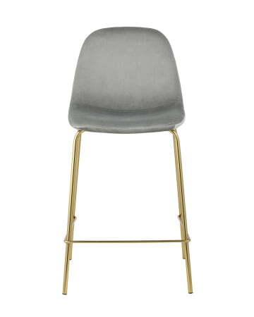 Стул полубарный Валенсия велюр серый золотые ножки (Стул полубарный Валенсия серый)