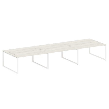 Рабочая станция Metal System Style БО.СМ-6.4 4800x1475x750 (Дуб Наварра/Белый металл)