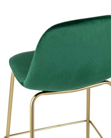 Стул полубарный Валенсия велюр зеленый золотые ножки (Стул полубарный Валенсия зеленый)
