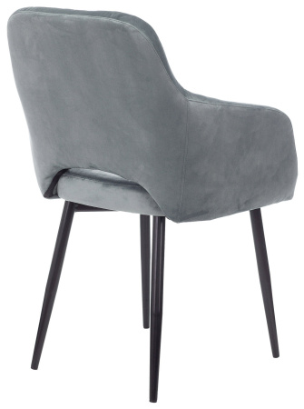 Кресло CH-380F голубая сталь Italia 21 на ножках металл черный (Серо-голубой)