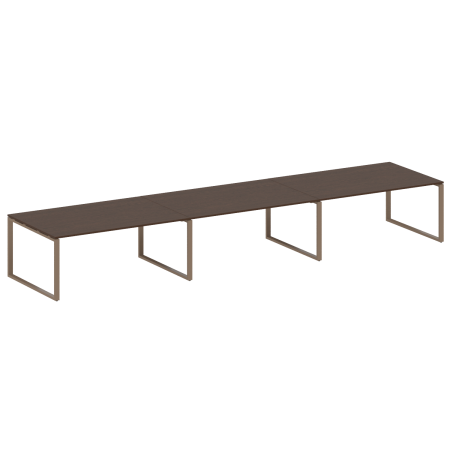 Переговорный стол 3 столешницы Metal System Style БО.ПРГ-3.5 5400x1235x750 (Венге Цаво/Мокко металл)