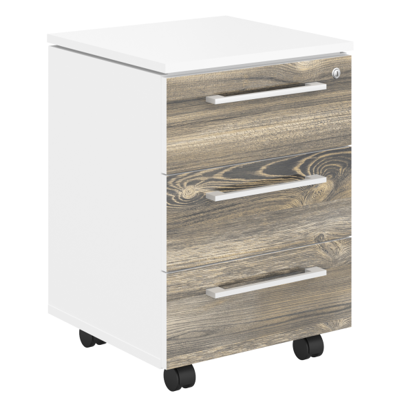 Тумба подкатная в кабинет руководителя серии Morris MMC-3D 465x450x652 (Дуб Базель/Белый) Тумба подкатная в кабинет руководителя серии Morris MMC-3D 465x450x652 (Дуб Базель/Белый)
