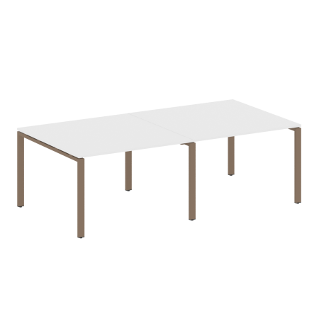 Переговорный стол 2 столешницы Metal System Style БП.ПРГ-2.2 2400x1235x750 (Белый/Мокко металл)