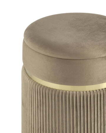 Пуф Миранда с ящиком велюр бежевый (Пуф Миранда бежевый)
