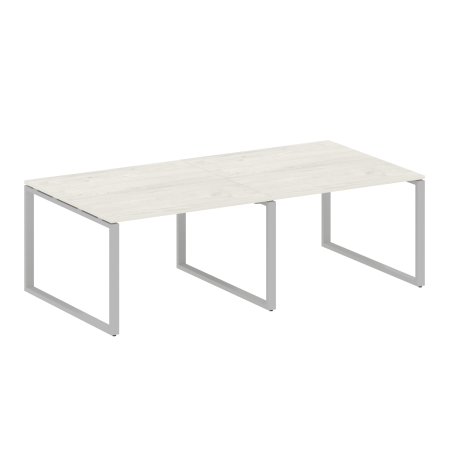 Переговорный стол 2 столешницы Metal System Style БО.ПРГ-2.2 2400x1235x750 (Дуб Наварра/Серый металл)