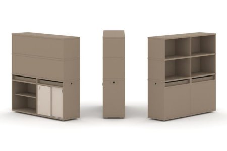 Тумба двойная + высокая надставка ES.NB.2V-13 (1500х410х1520) (Латте/Капучино)