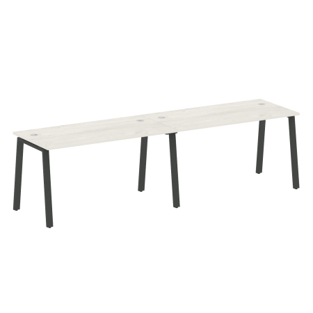 Рабочая станция на 2 рабочих места на А-образном м/к Metal System Style БА.СМ-2.3 2800x720x750 (Дуб наварра/Антрацит металл)